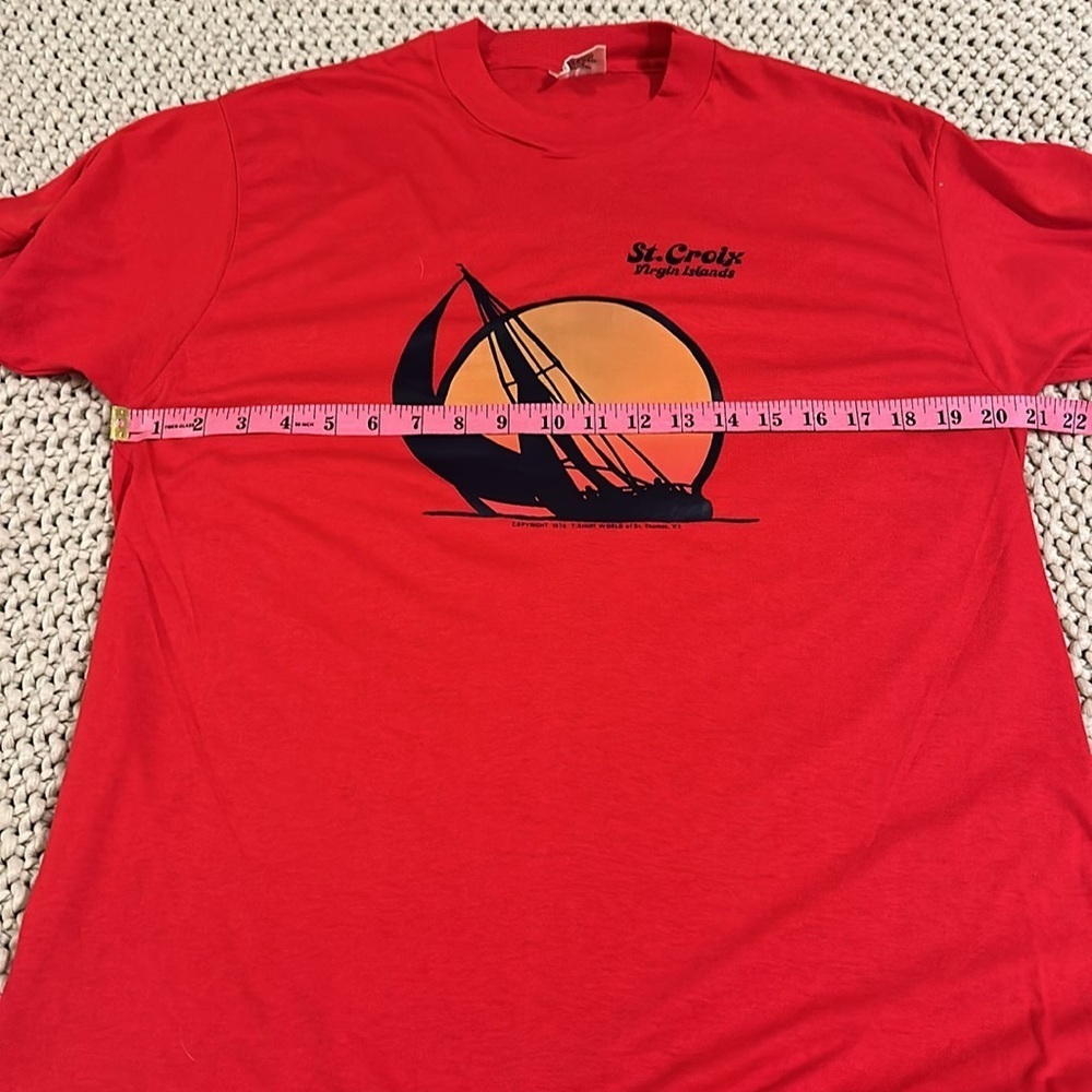 Vintage St Croix virgin island t shirt XL red